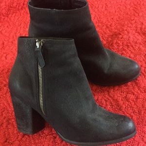Black suede bootie